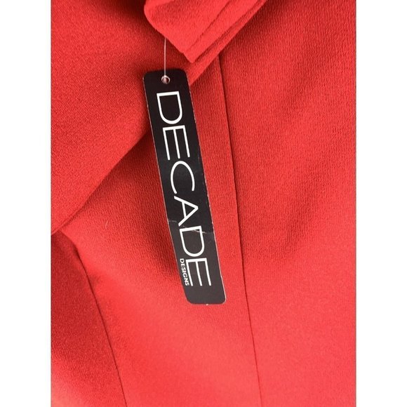 Vintage dress Decade Designs sz 8 Red Long Sleeve 90's NWT MADE IN USA - Picture 3 of 10